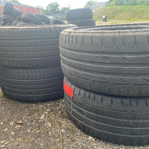 Used Tires placed on the ground for sale
